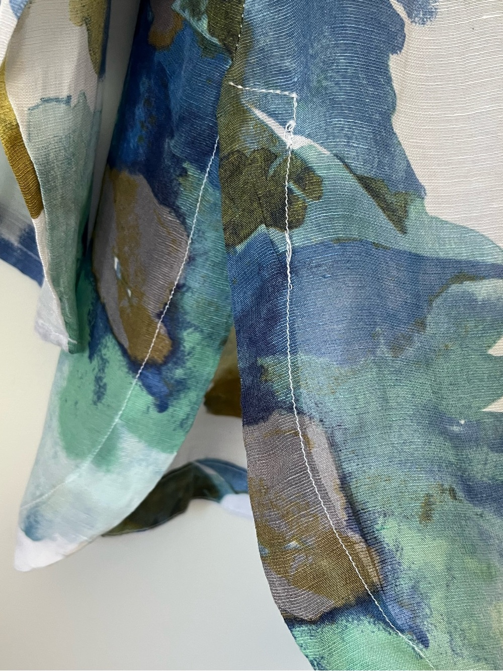 Habitat 2 Piece Button-Front Shirt & Tank Watercolor Floral Spring Linen Blend - Picture 9 of 16